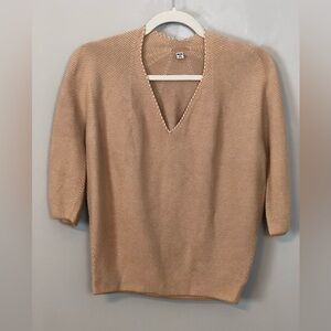 UNIQLO Cream Knit Blouse sz XS